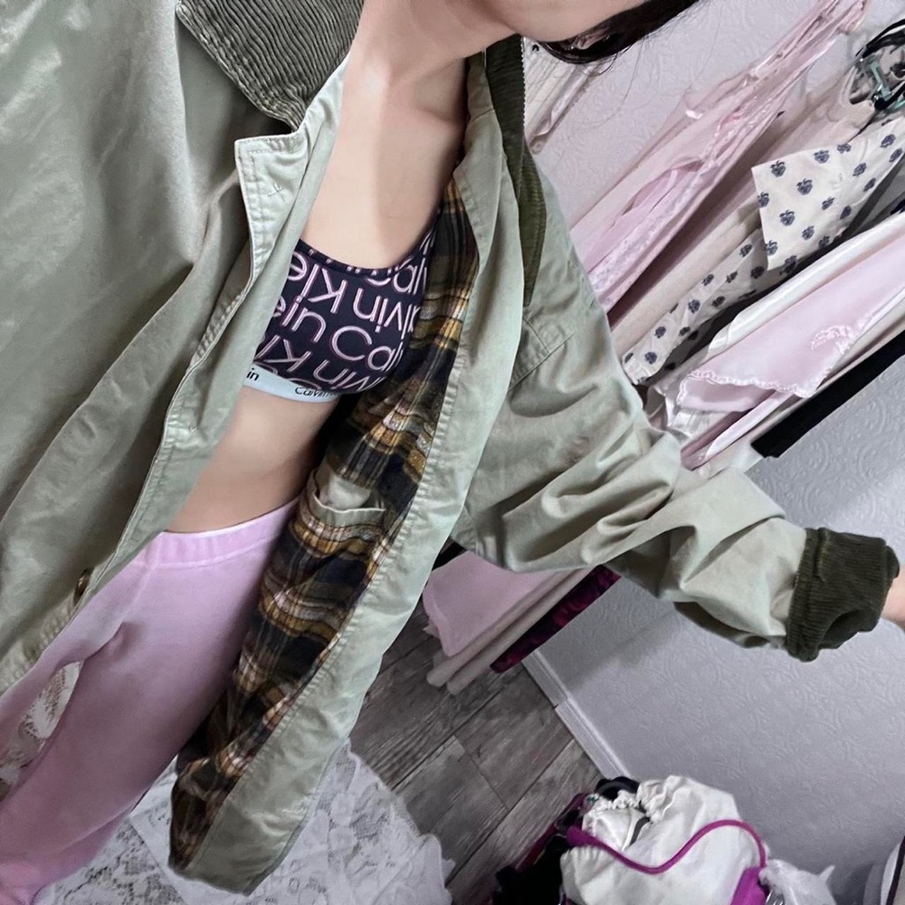 Aberdeen vintage green corduroy and khaki jacket with an inside pocket